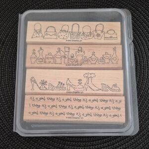 STAMPIN' UP! Retired 2004 'It's a Girl Thing' Stamp Set, Set of 4 Stamps